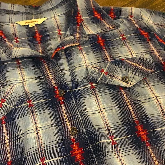 Sundance southwestern style Aztec plaid button up size S - Picture 6 of 12